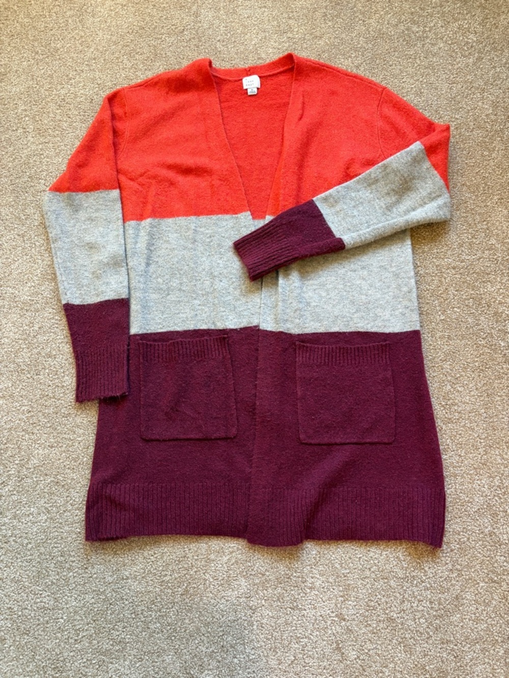 Color Block Long Cardigan